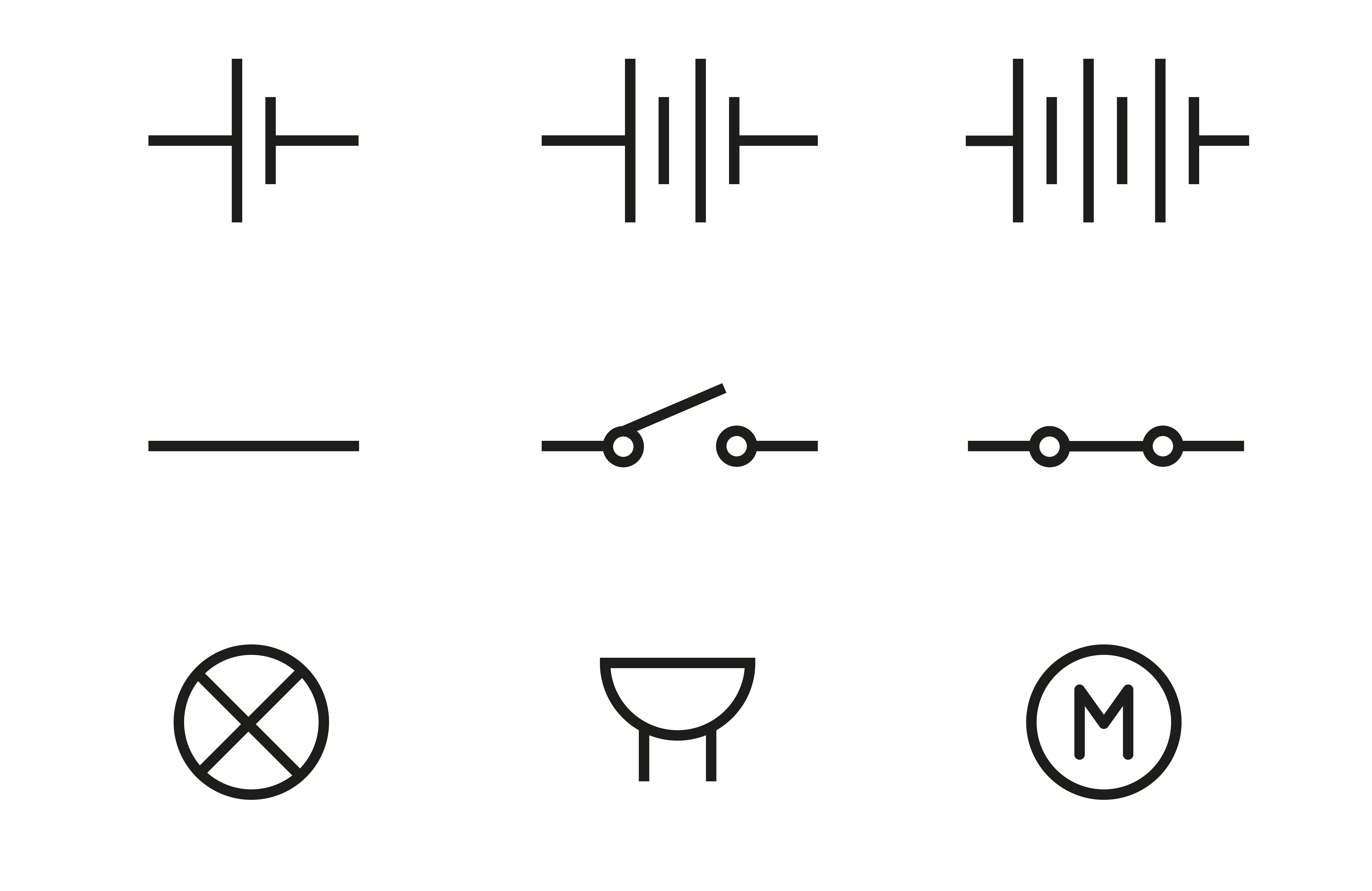 Standard electrical circuit symbols
