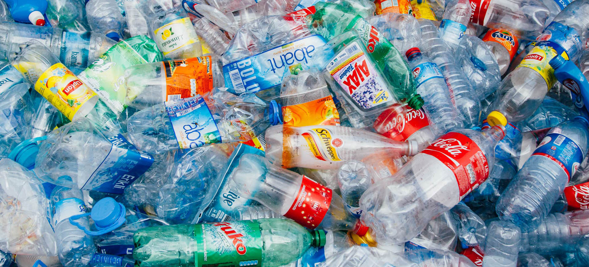 A huge pile of empty plastic bottles