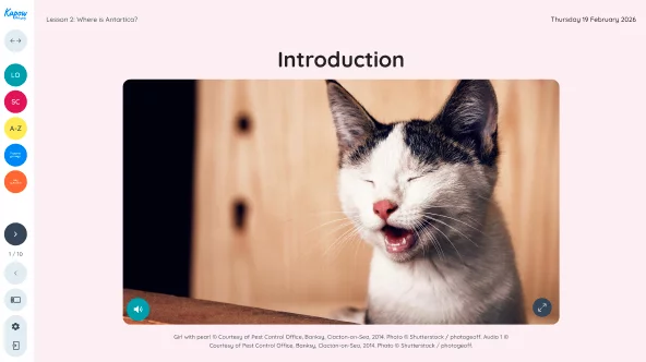 Slide with a yawning cat under the heading Introduction.
