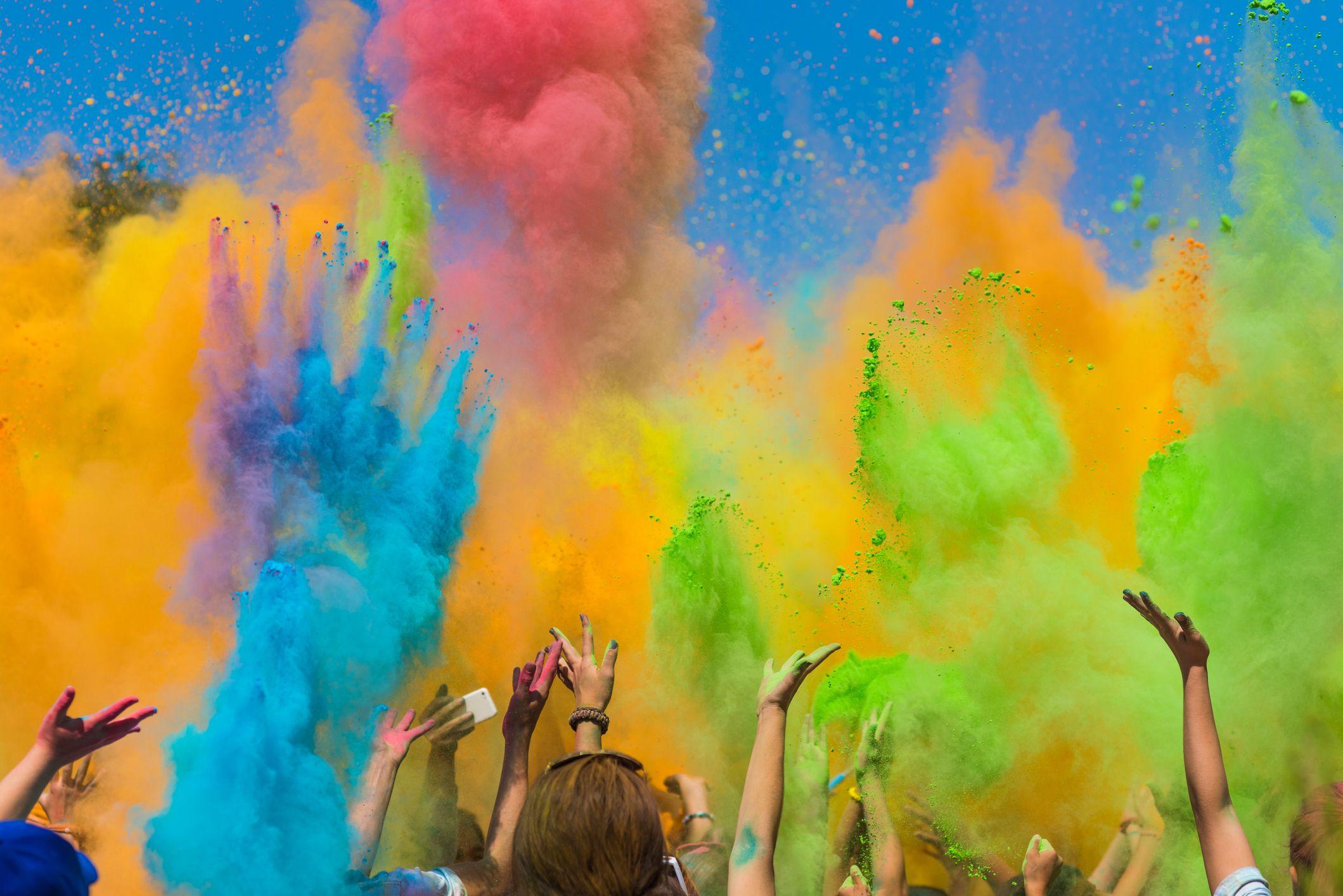 Composition to represent the festival of colour (Theme: Holi festival)