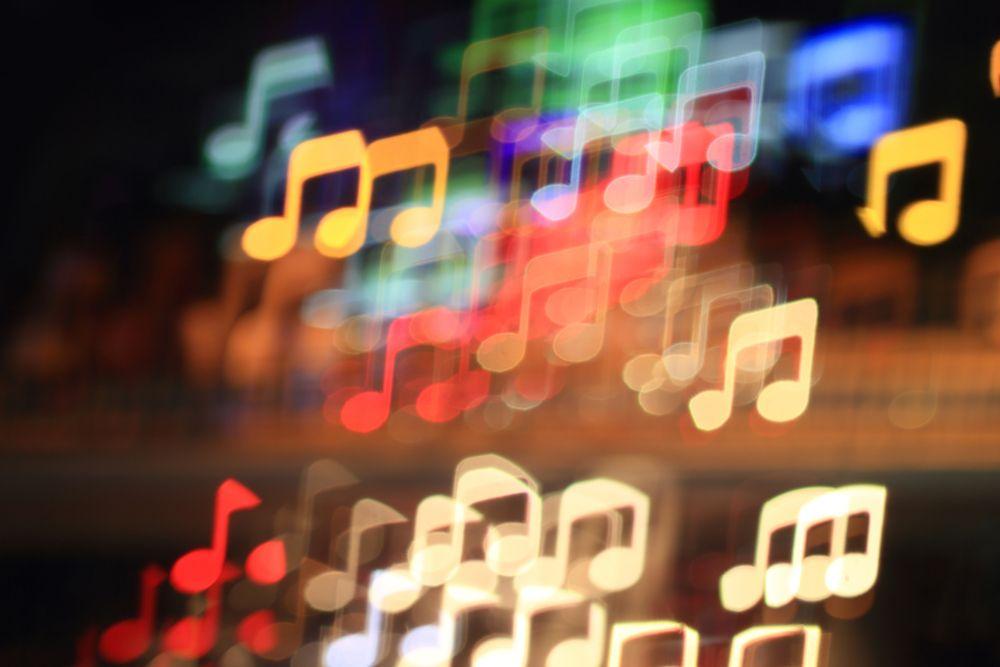 musical notes in bright colours