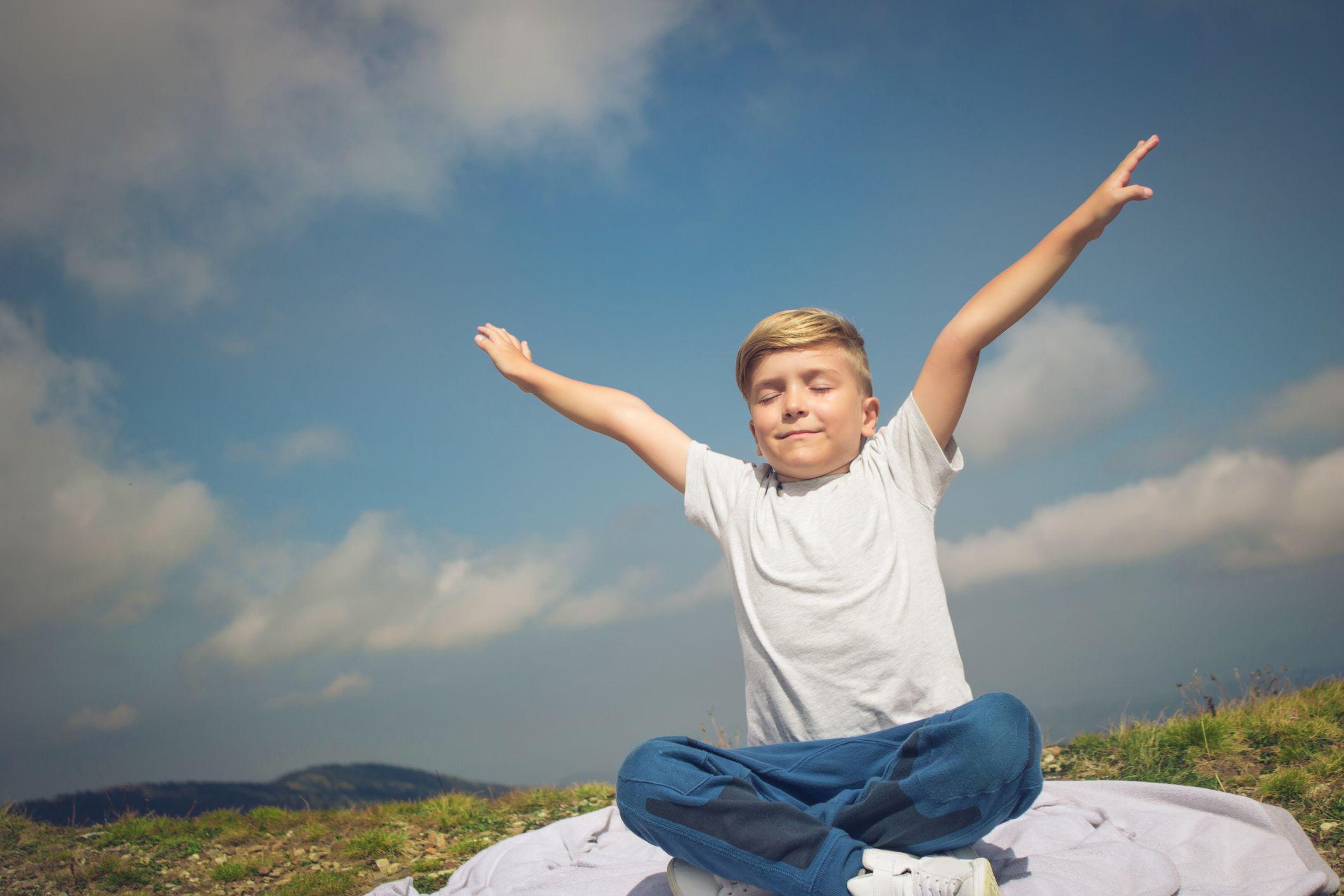 Boy stretching