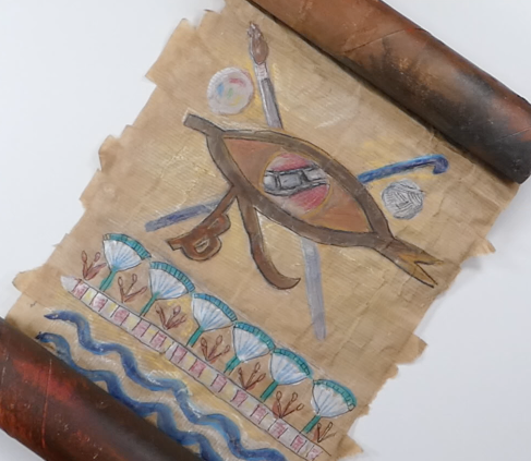 Paper scroll inspired by the Ancient Egyptians