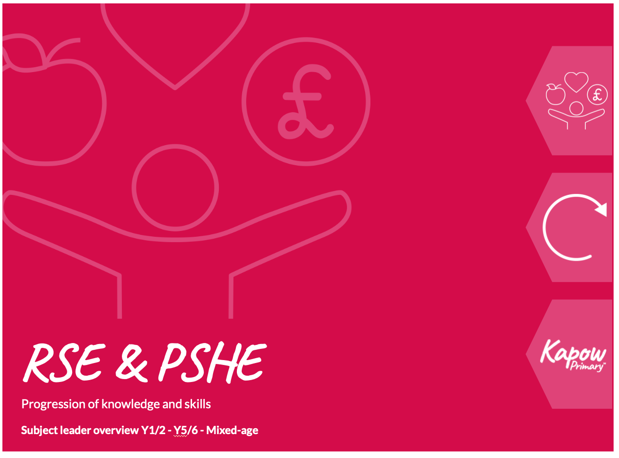 The front cover image of the RSE & PSHE mixed-age progression of skills and knowledge document, showing how skills are developed in mixed-age classes.
