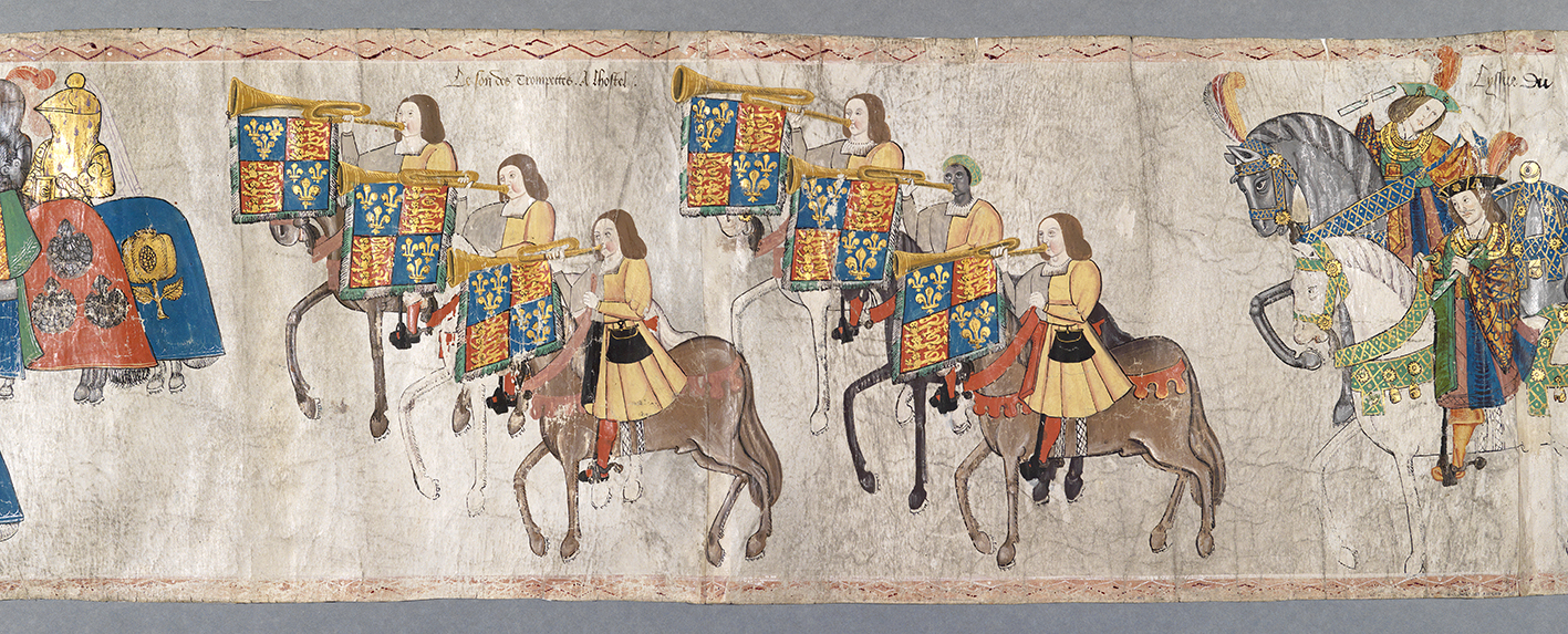 History Y5 Tudors - Copy of College of Arms John Blanke 12. Trumpeters after joust RSIZE