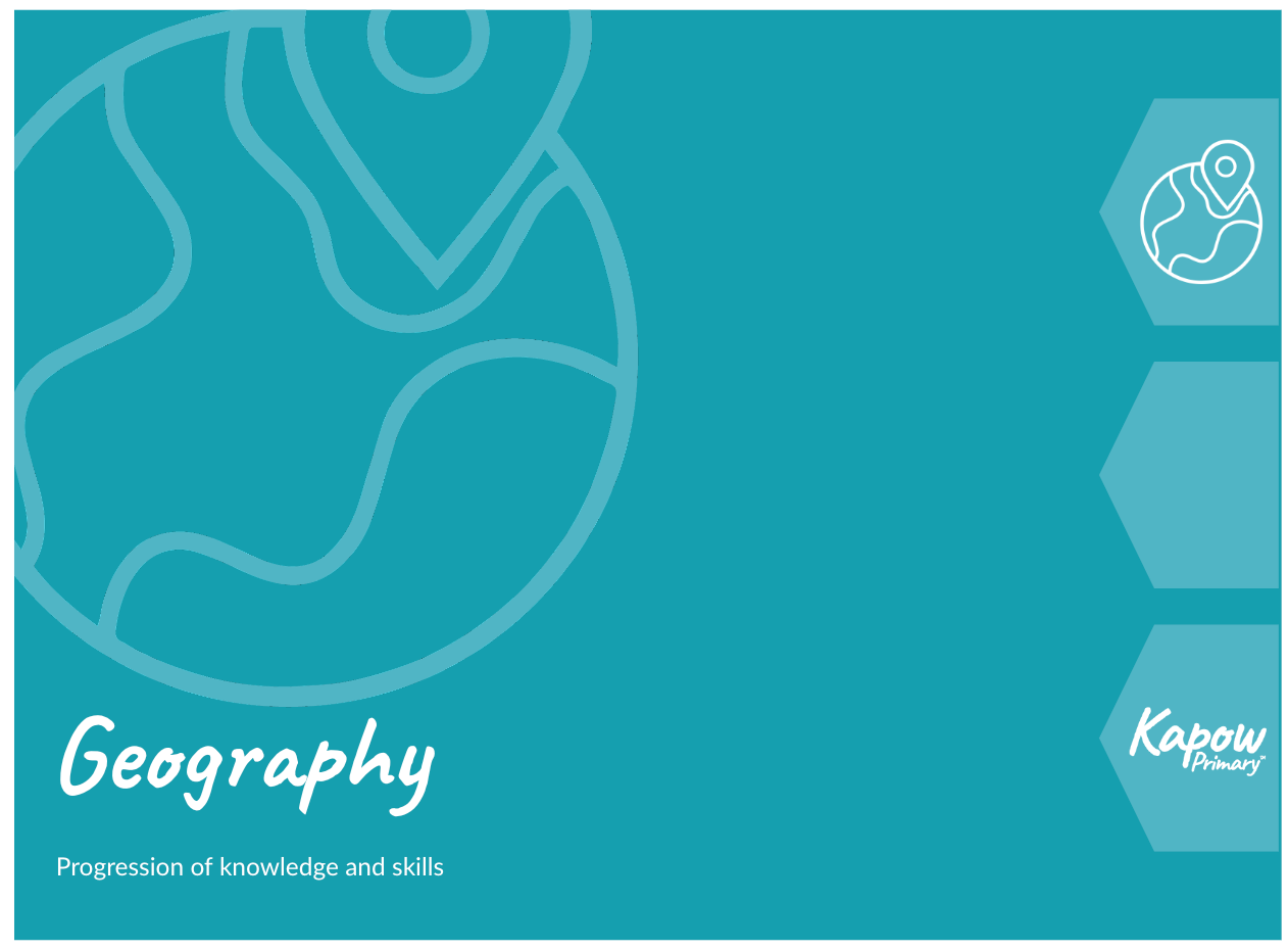 The front cover thumbnail image of the Geography progression of knowledge and skills document featuring a globe symbol.