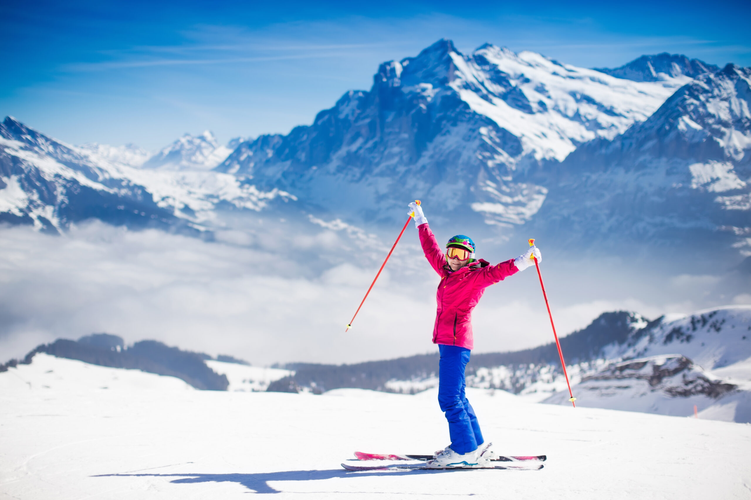person skiing in the Alps