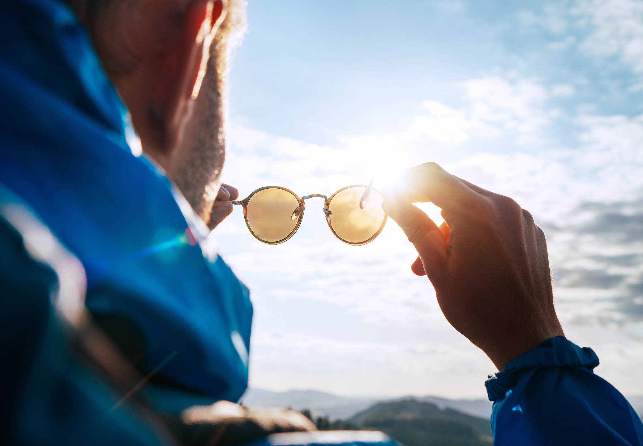 Bright light through sunglasses