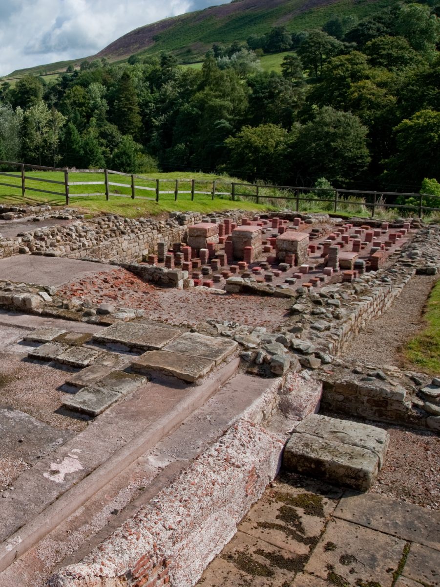 Archaeological ruins showing the floor layout of old buildings.