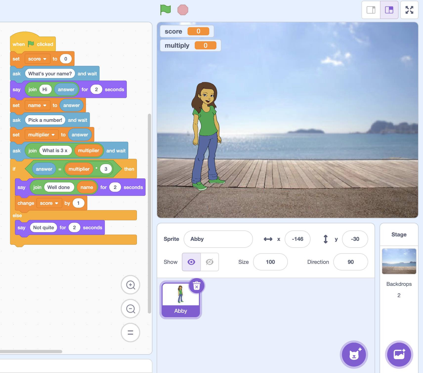Programming 1: Further coding with Scratch