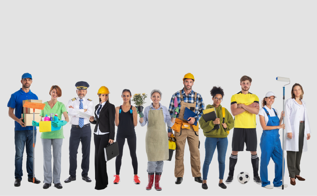 A range of people showing different professions.