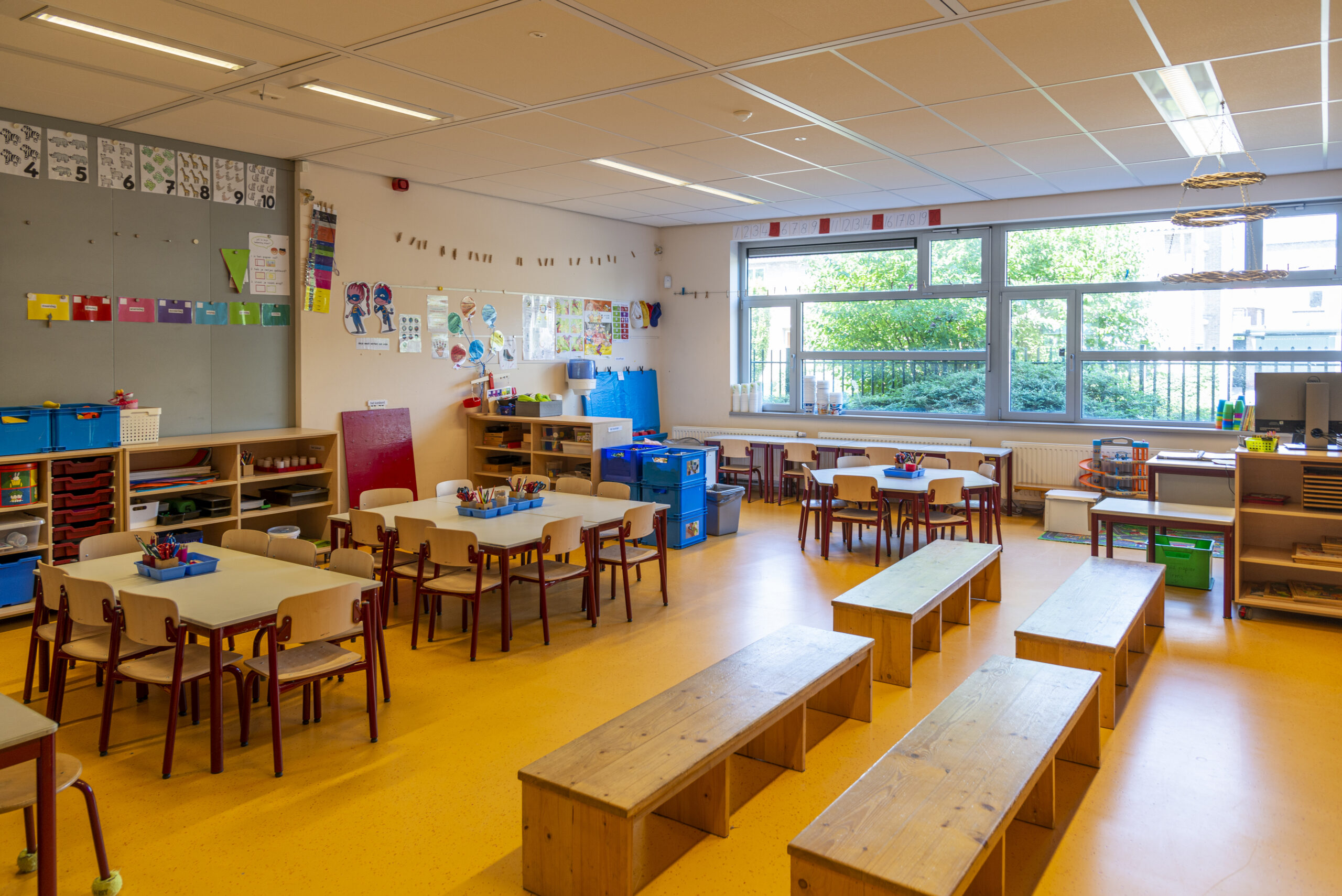 Empty classroom in a elementary school..