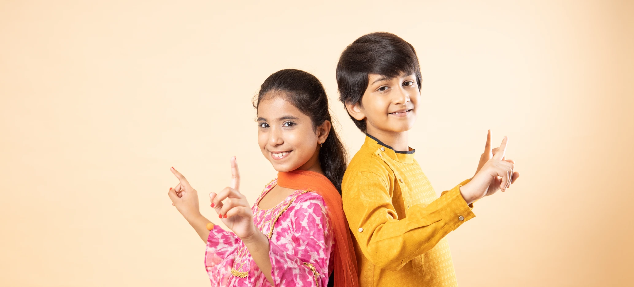 Indian children celebrating Baisakhi festival.