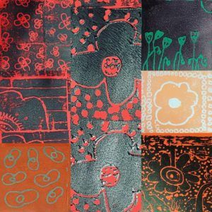 Poppy printing picture by Little Paxton Primary