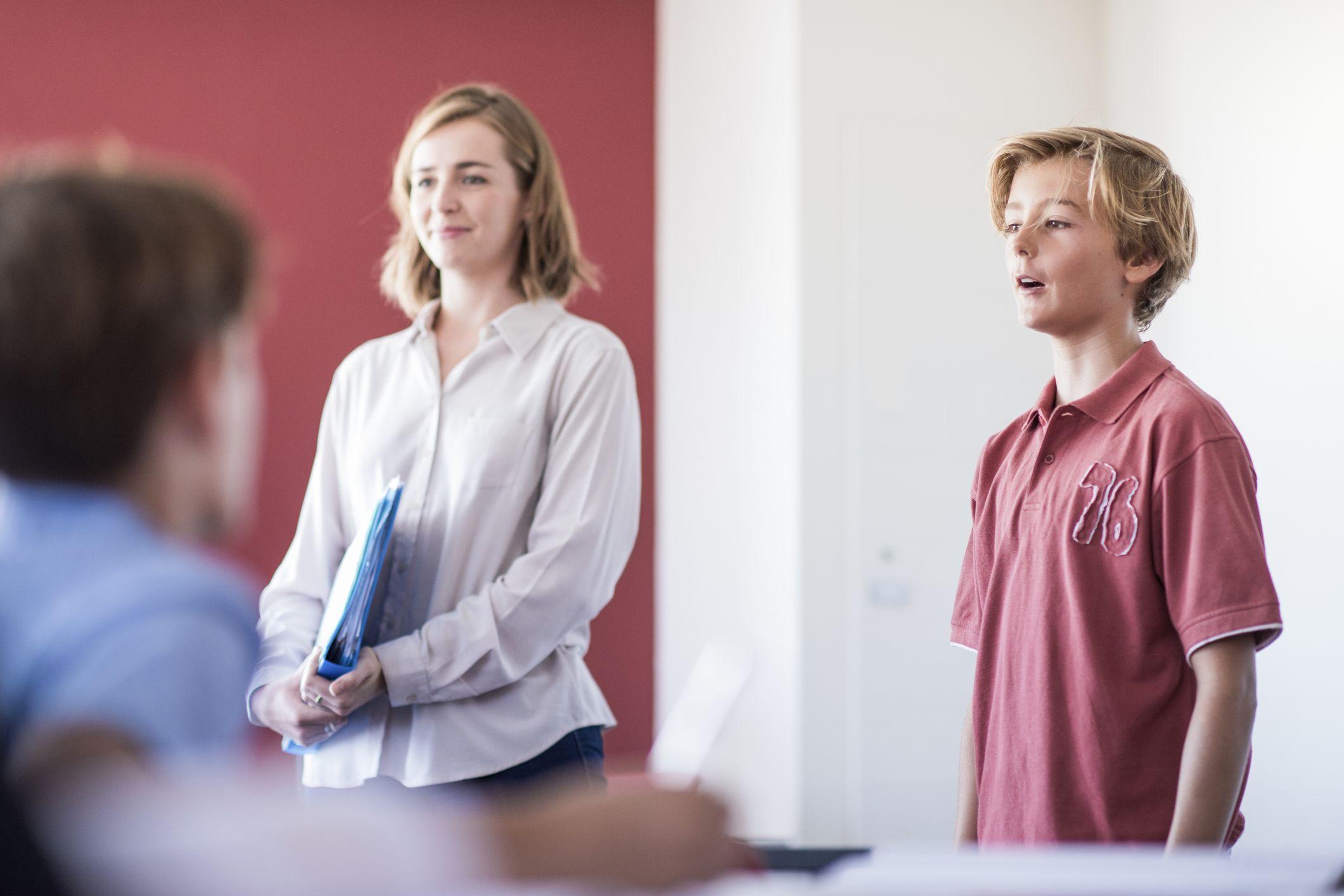 Child talking to the rest of the class