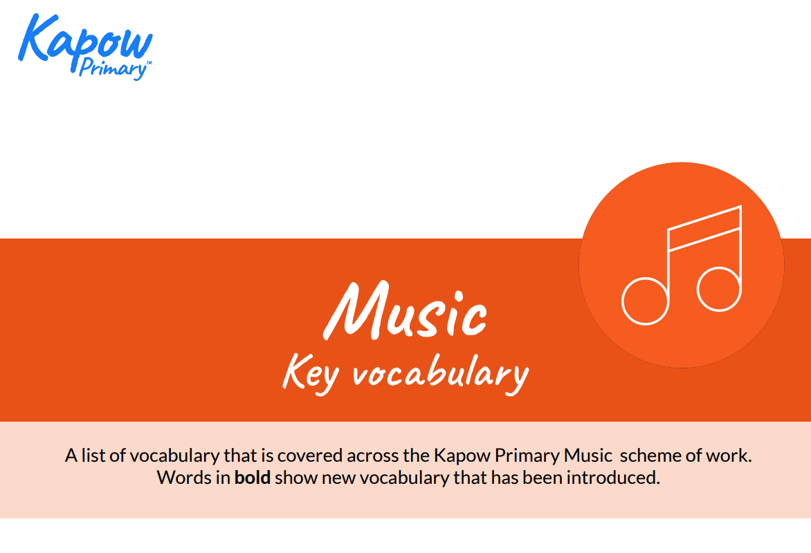 Music: Vocabulary progression