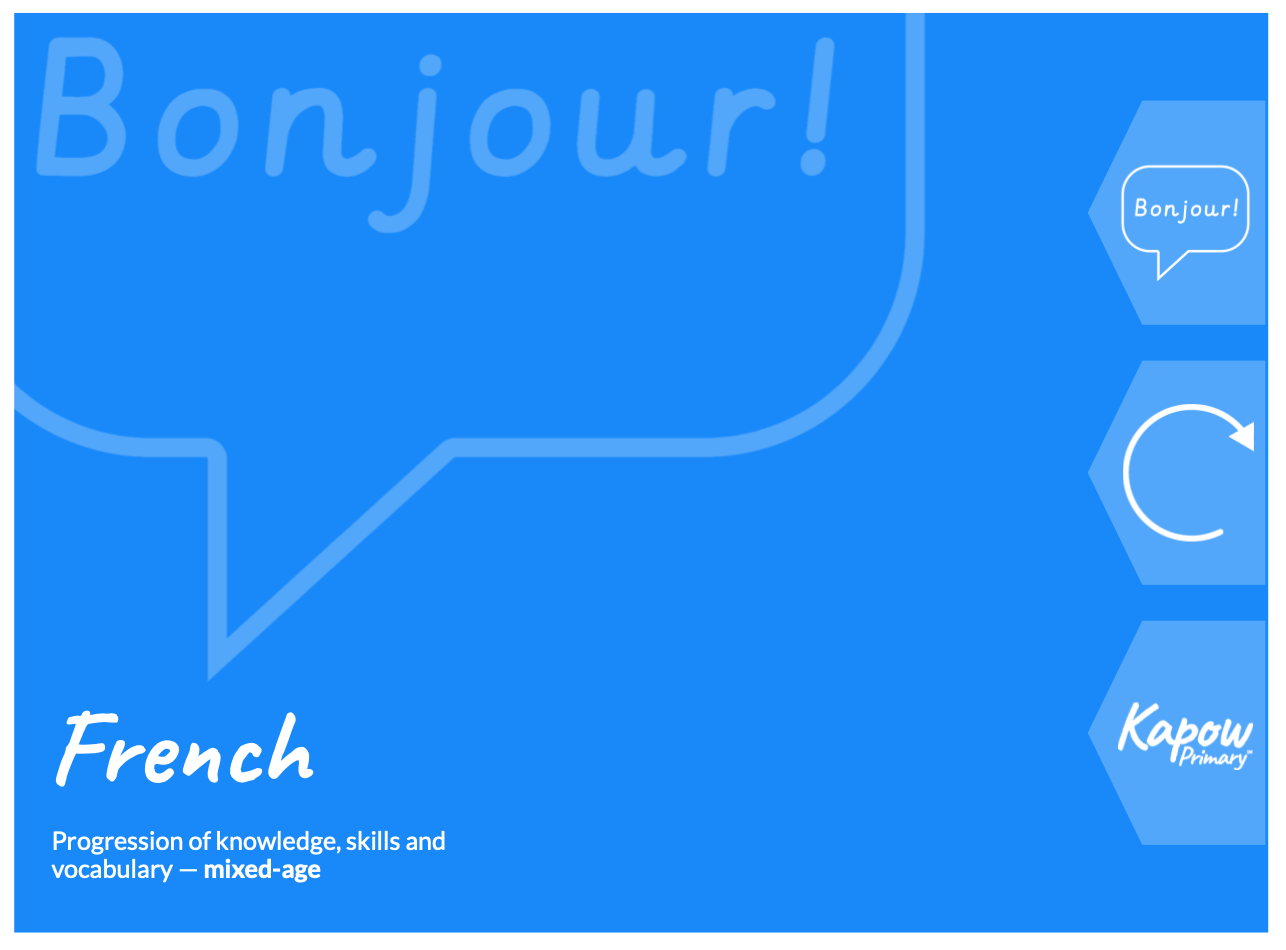 French: Progression of skills and knowledge — mixed-age