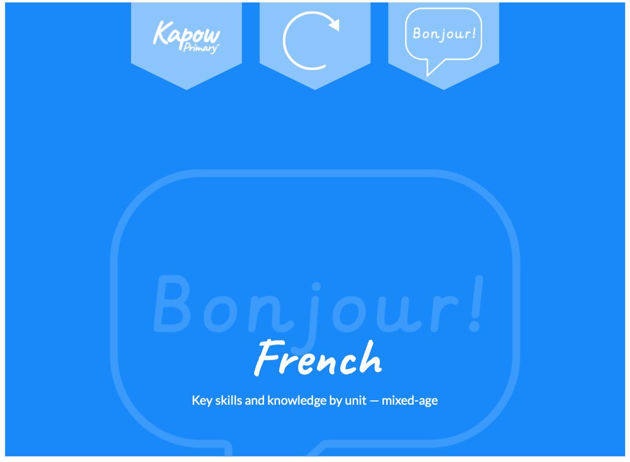 French: Key skills and knowledge by unit — mixed-age