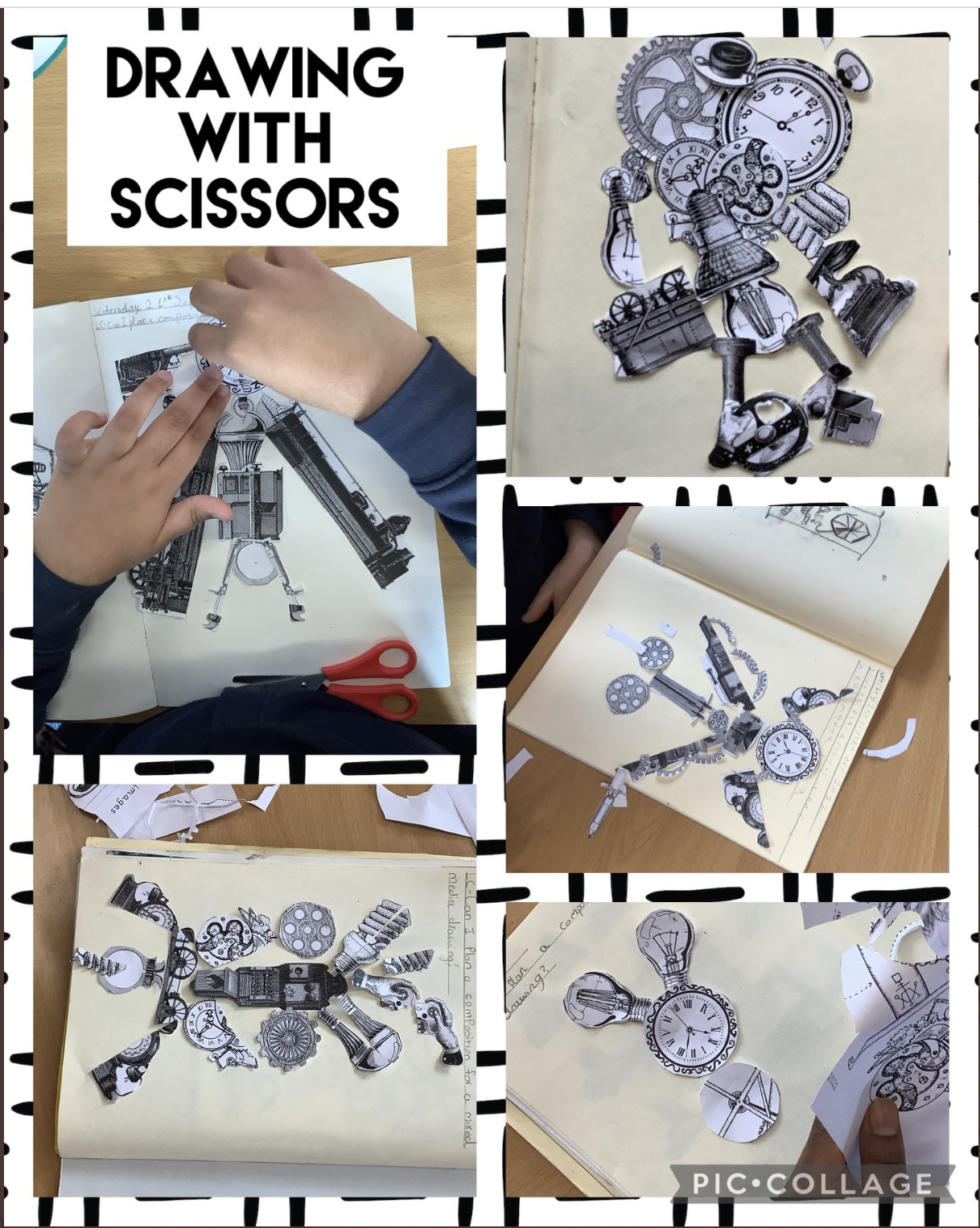 Whitefield School Manchester y4 Drawing with scissors