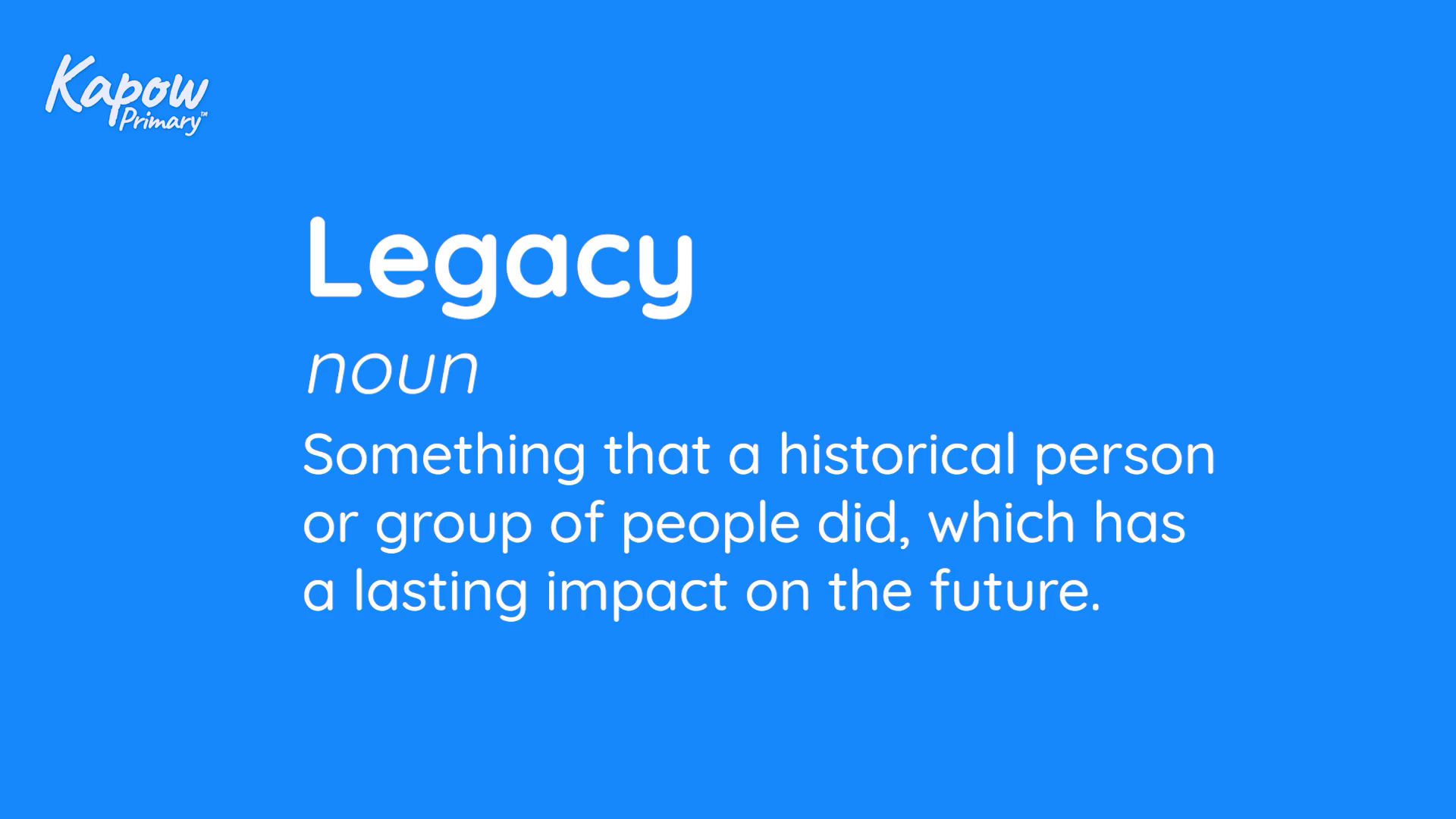 Teacher video: Legacy