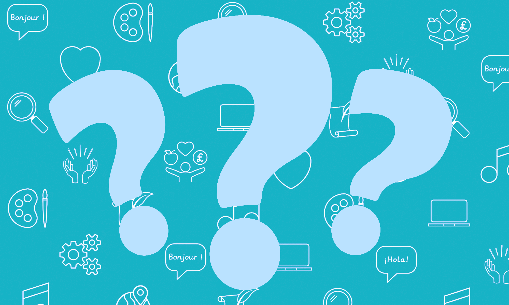 Kapow subject icons with question marks