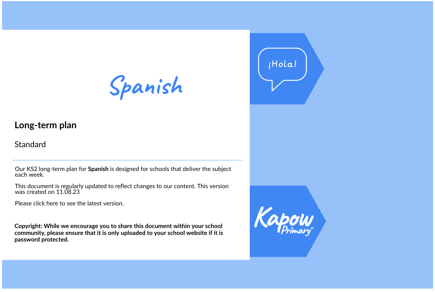Spanish: Long-term plan