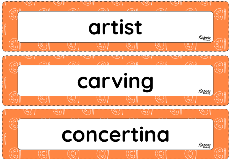 Vocabulary display: Paper play