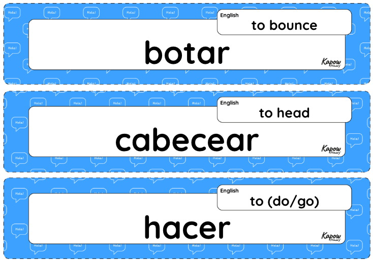 Vocabulary display – Spanish Y5/6 (B): Sports in Spanish