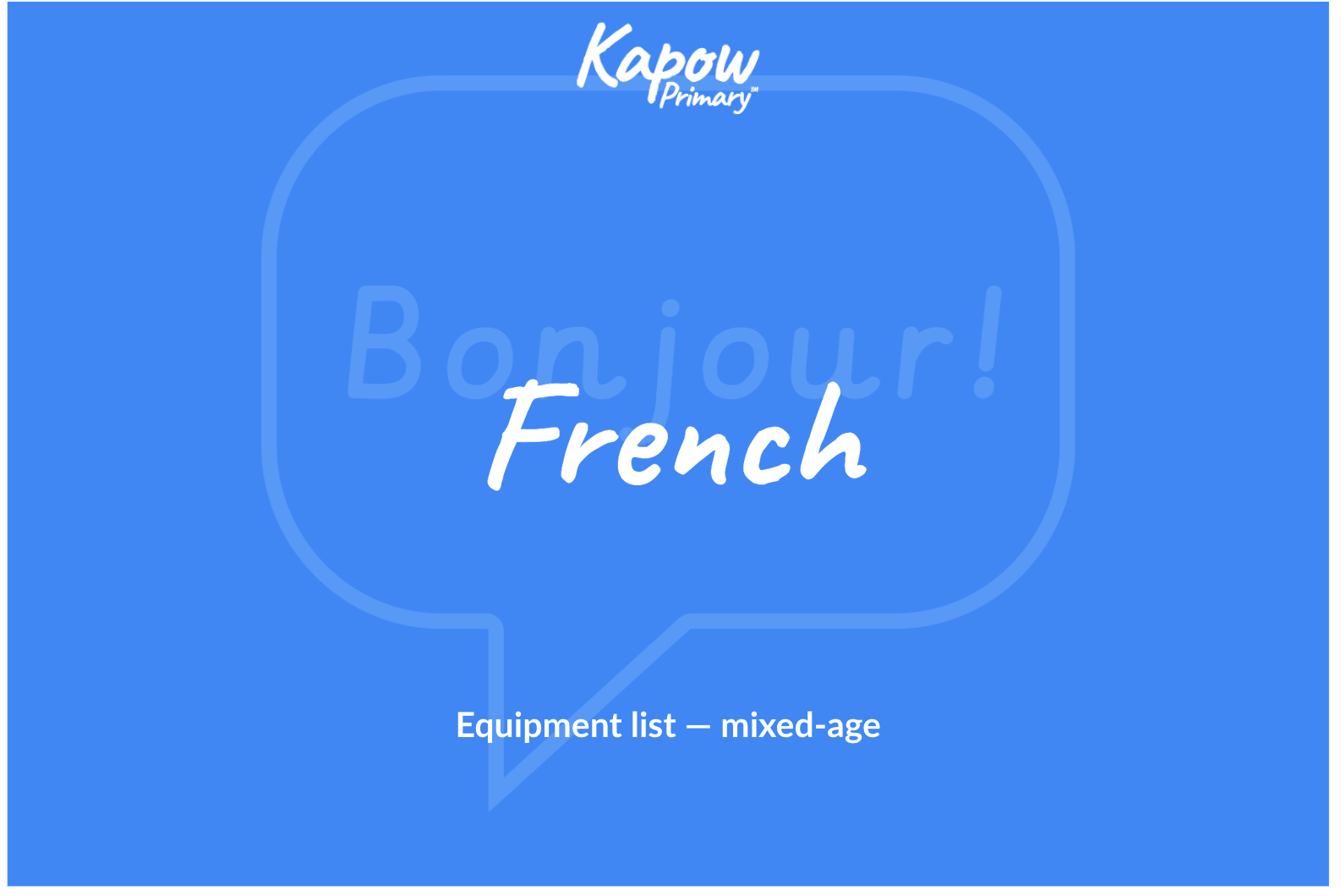 French: Equipment list — mixed-age