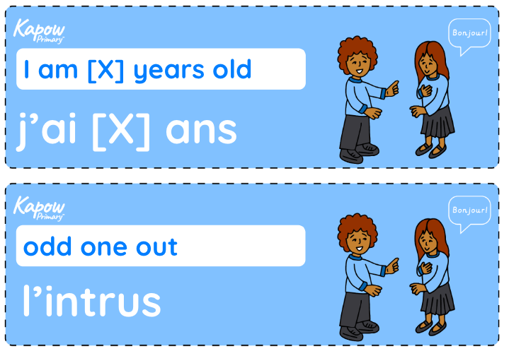 Vocabulary display: Playground games – numbers and age