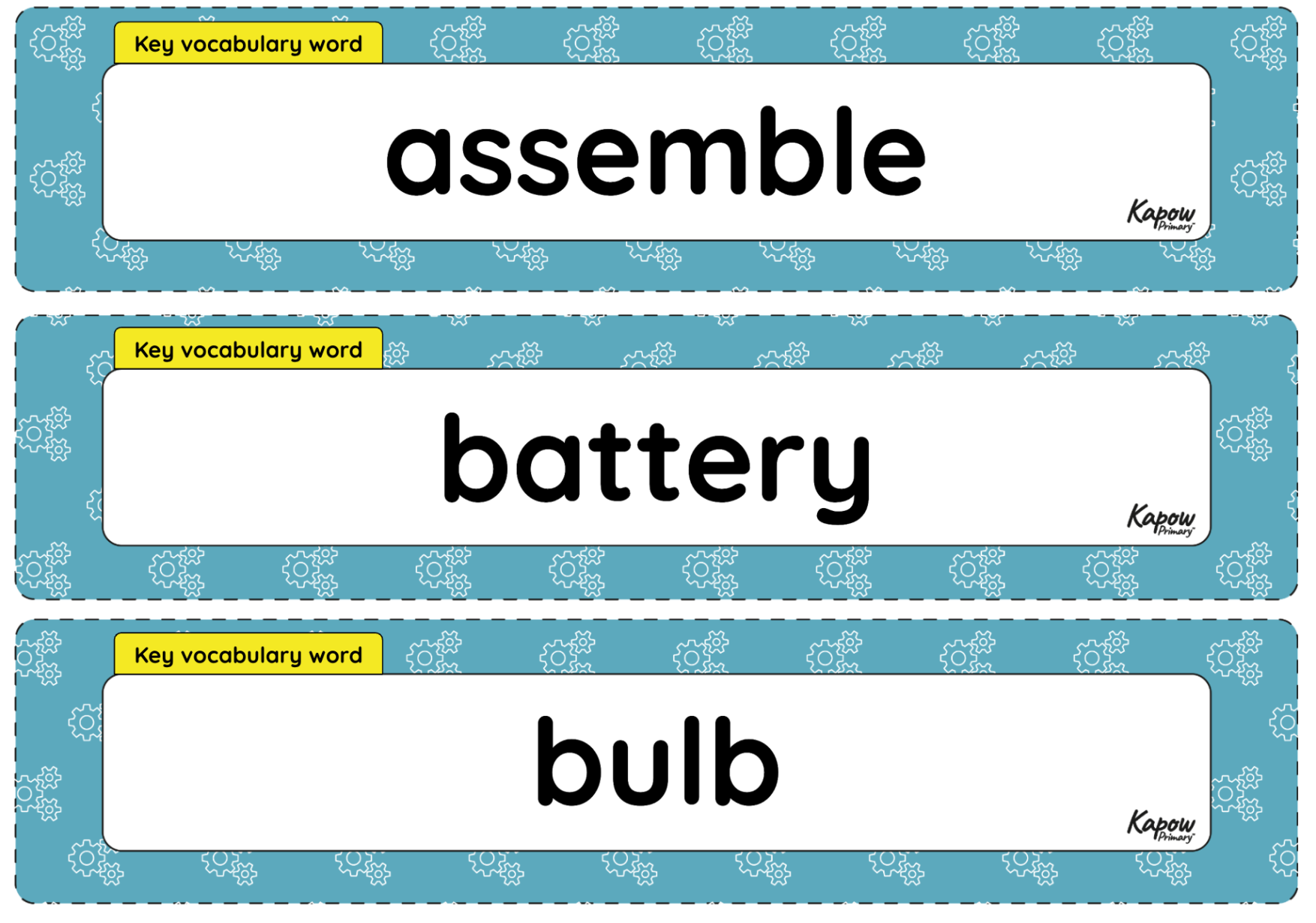 Vocabulary display – D&T Y6: Electrical systems: Steady hand game