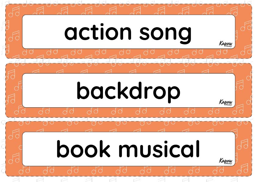 Vocabulary display: Musical theatre