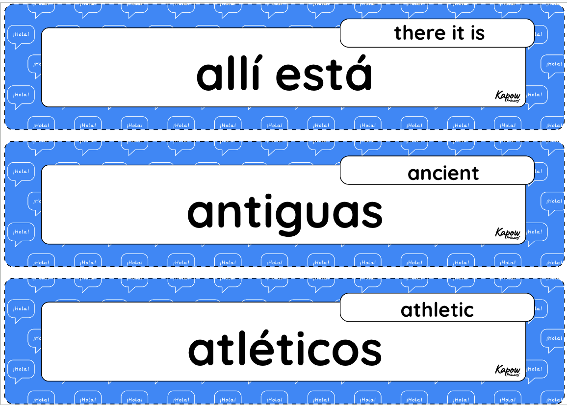 Vocabulary display: Spanish Y5/6 – Maya city treasure hunt