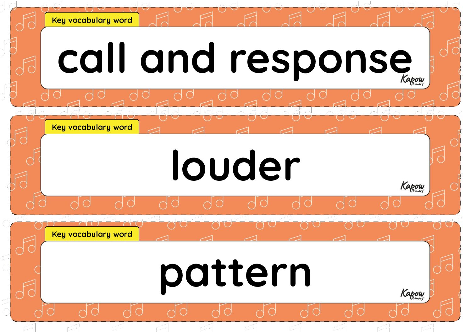 Vocabulary display: Call and response – Y2