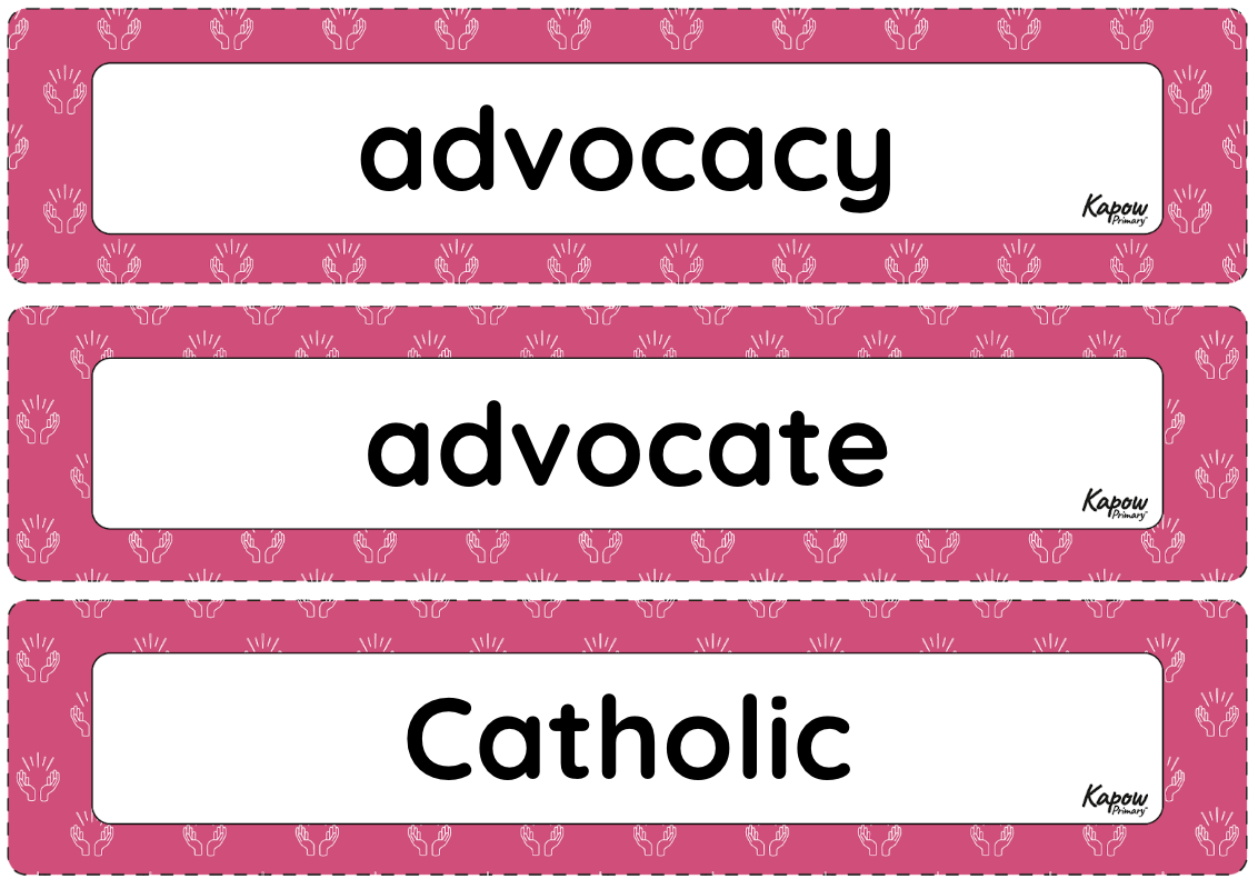 Vocabulary display: R&W – Why do people have to stand up for what they believe in?