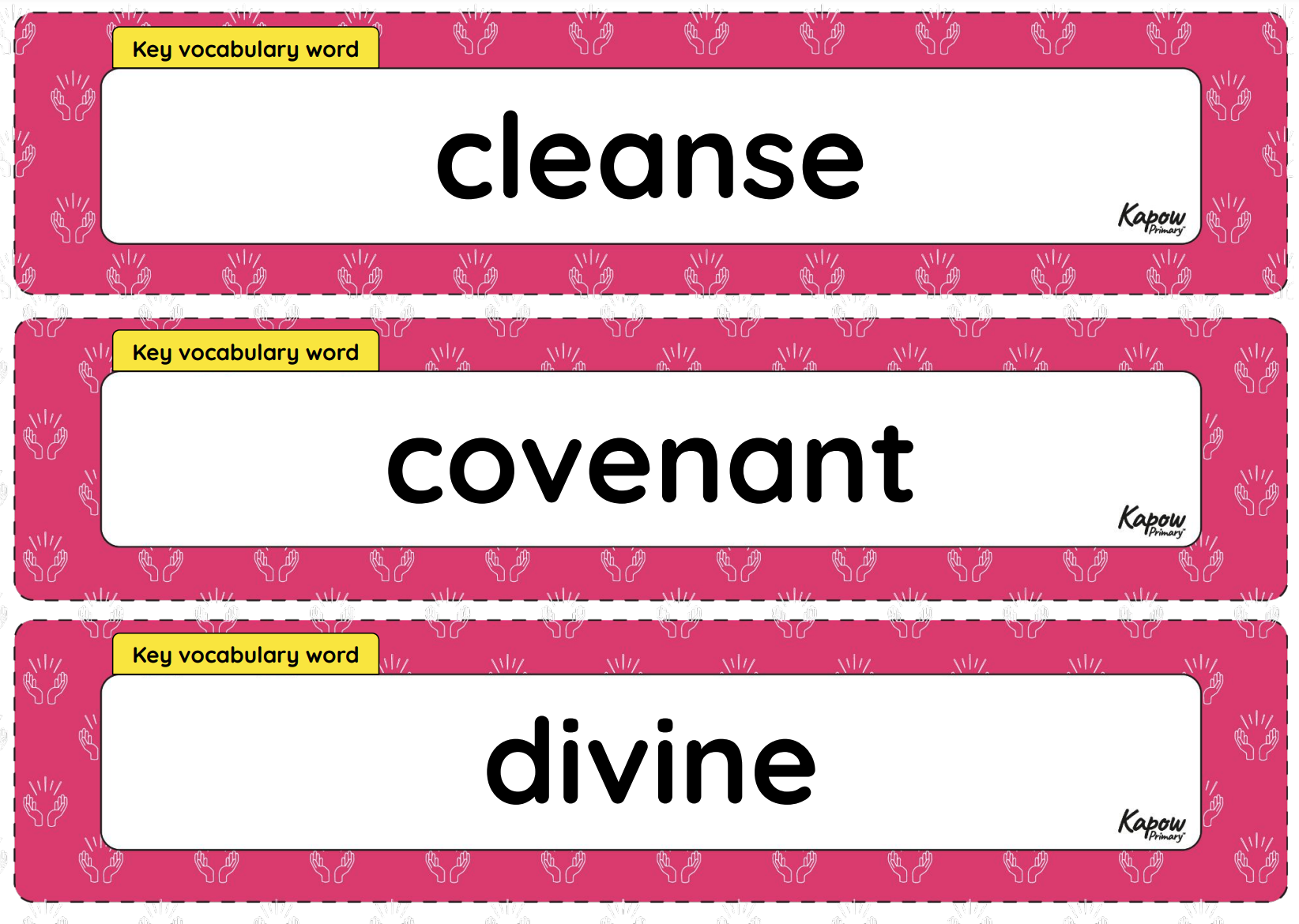 Key vocabulary display – R&W: Y3/4