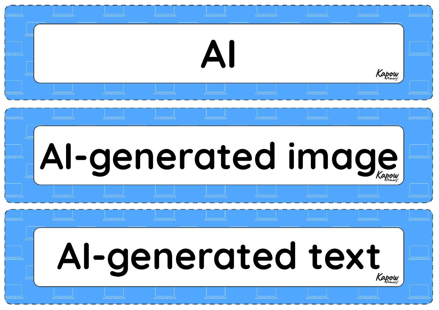 Vocabulary display – Computing Y6: Exploring AI