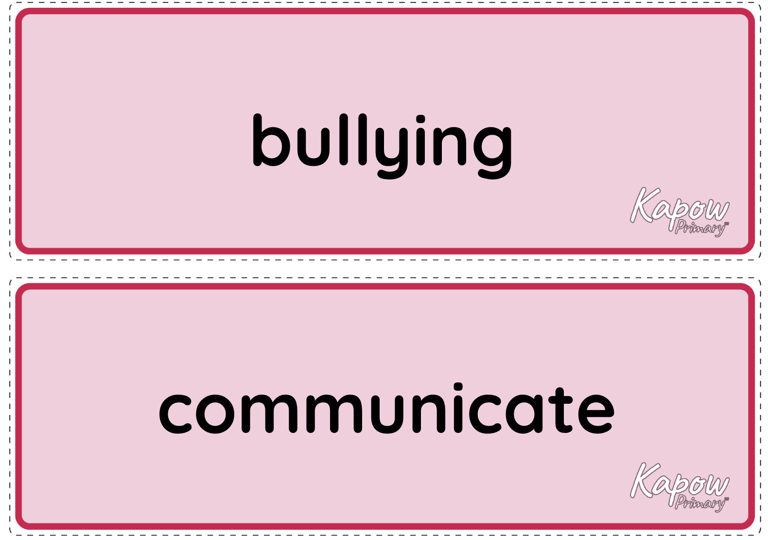 Vocabulary display – RSE & PSHE Y3: Families and relationships