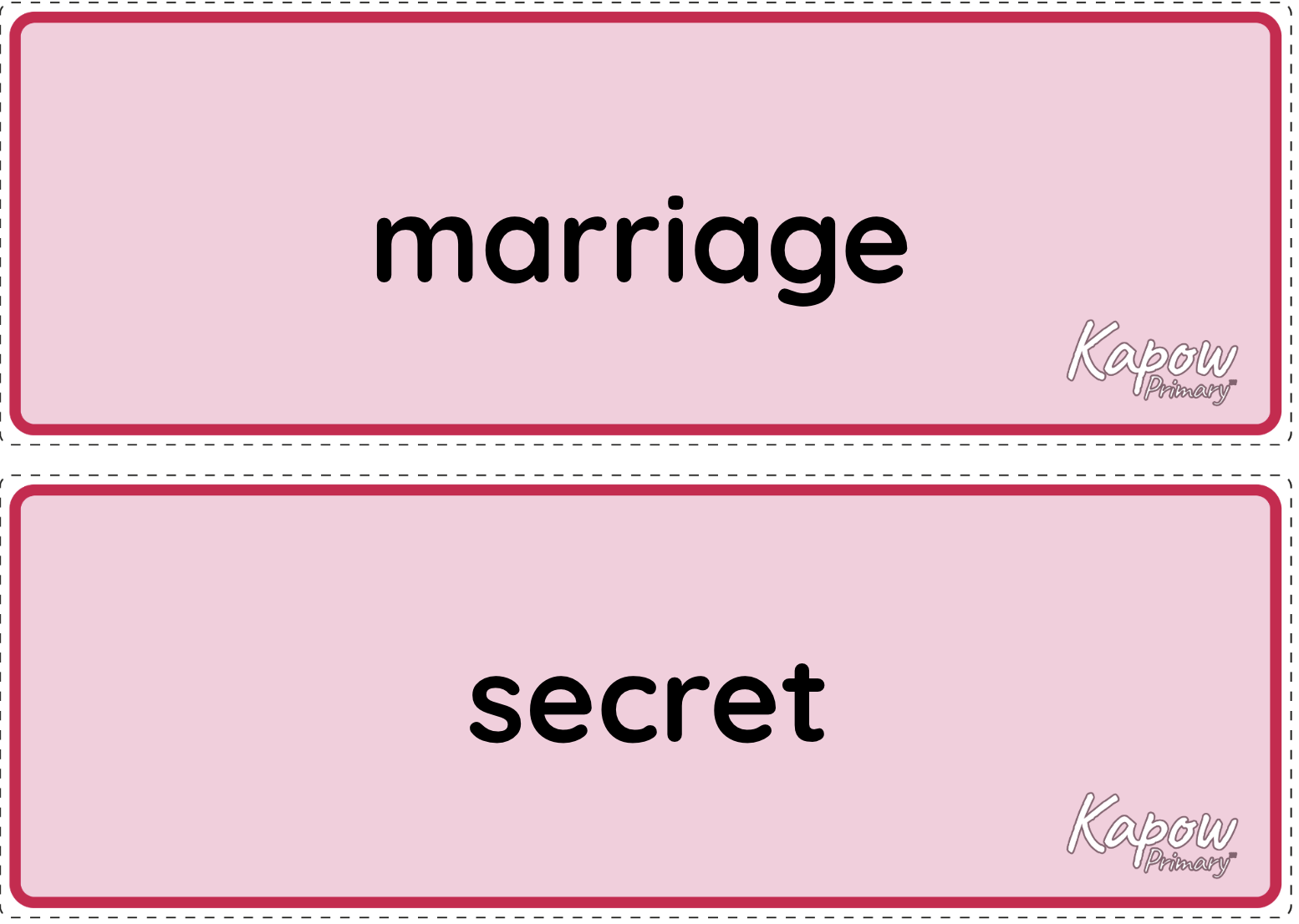 Vocabulary display – RSE & PSHE Y5: Families and relationships