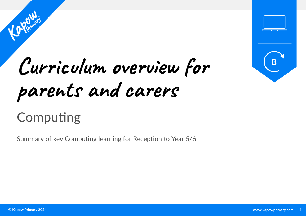 Computing: Curriculum guide for parents and carers – mixed-age (Cycle B)