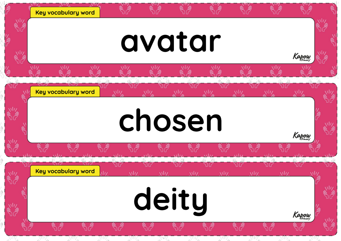 Vocabulary display – R&W Y2: How do we know some people feel a special connection to a god?