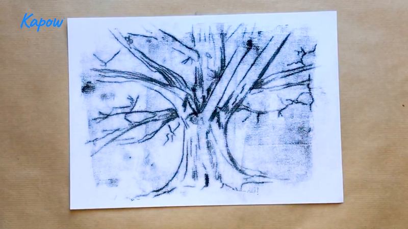 Pupil video: Monoprinting Christmas-themed