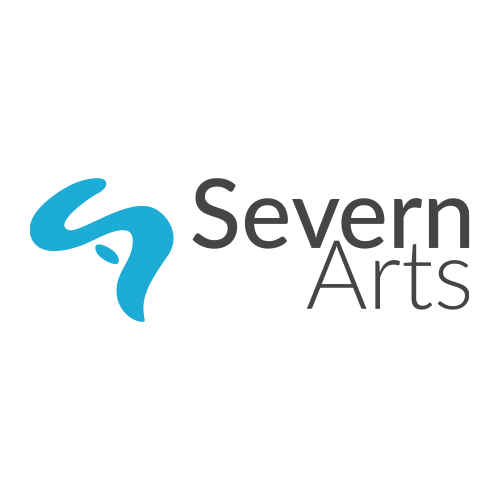 Severn Arts logo featuring a blue abstract symbol beside the words 