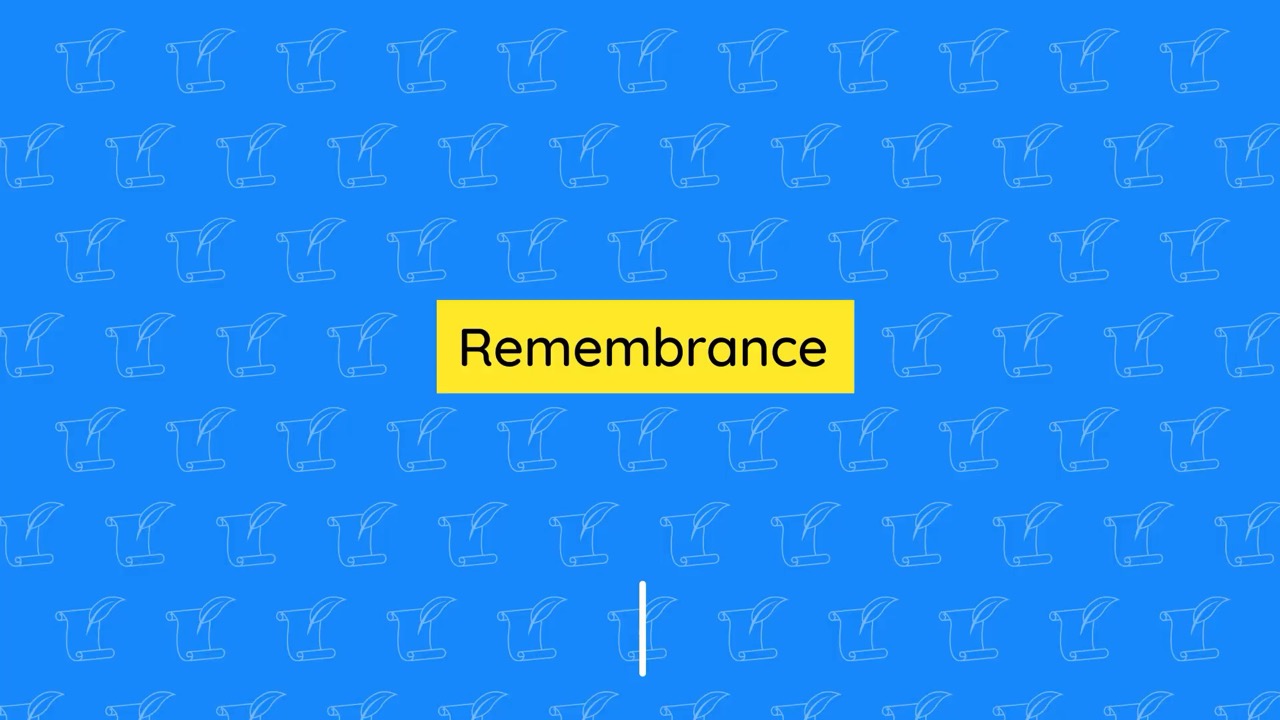 Teacher overview video: Remembrance