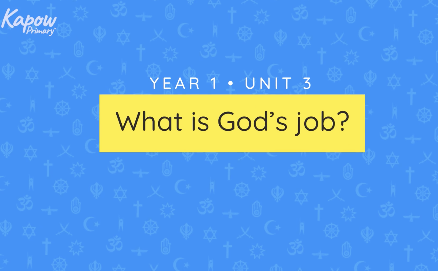 Teacher video: What is God’s job?