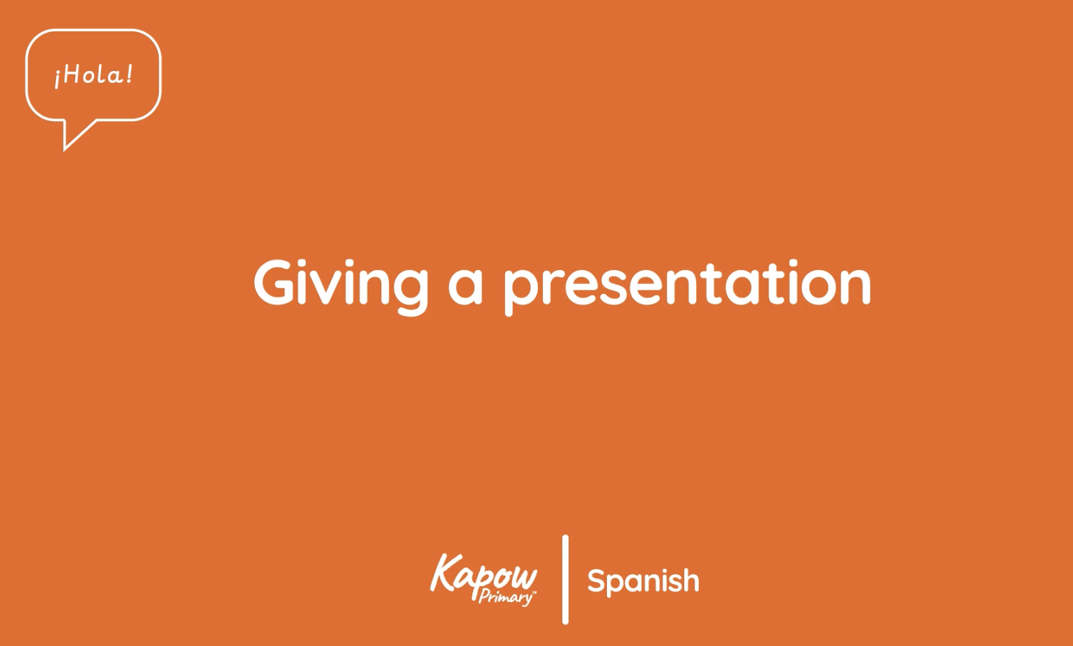 Pupil video: Giving a presentation
