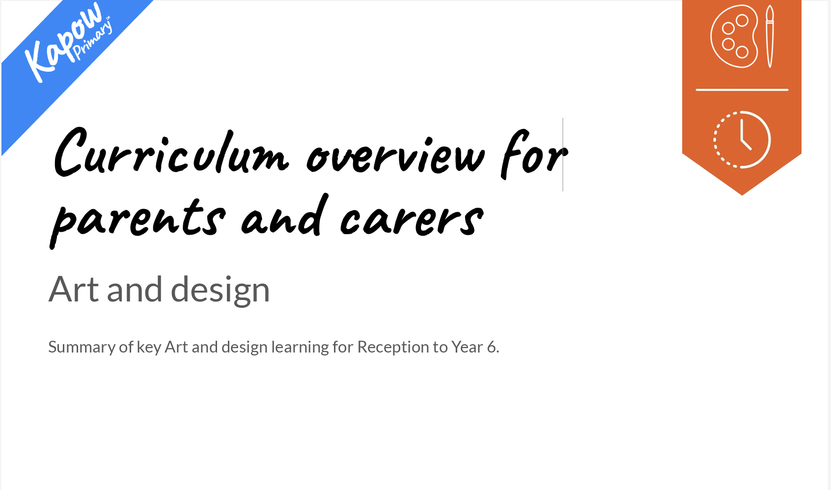 Art and design: Curriculum guide for parents and carers — condensed