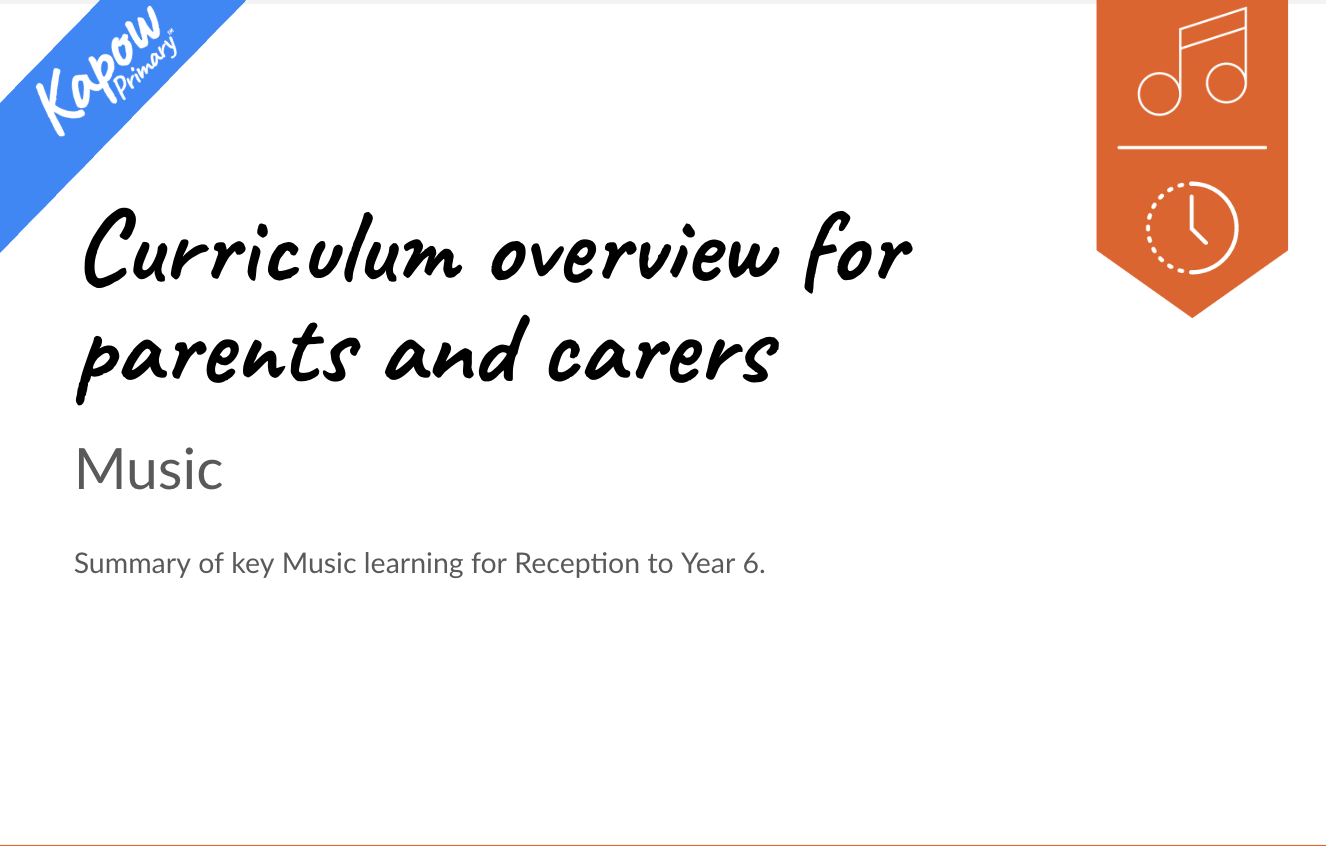 Music: Curriculum guide for parents and carers — condensed