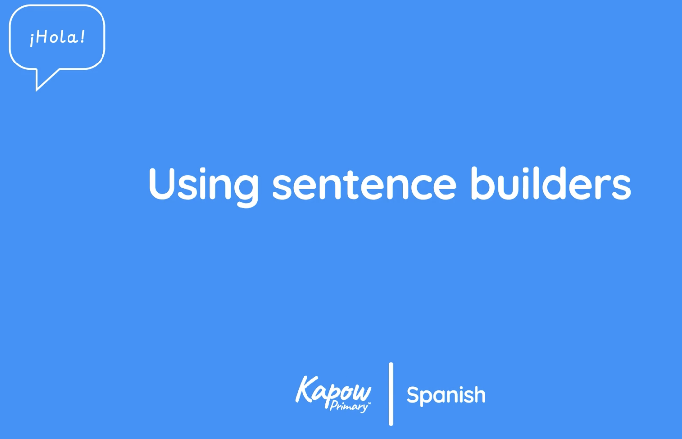 Teacher skills video: Using sentence builders