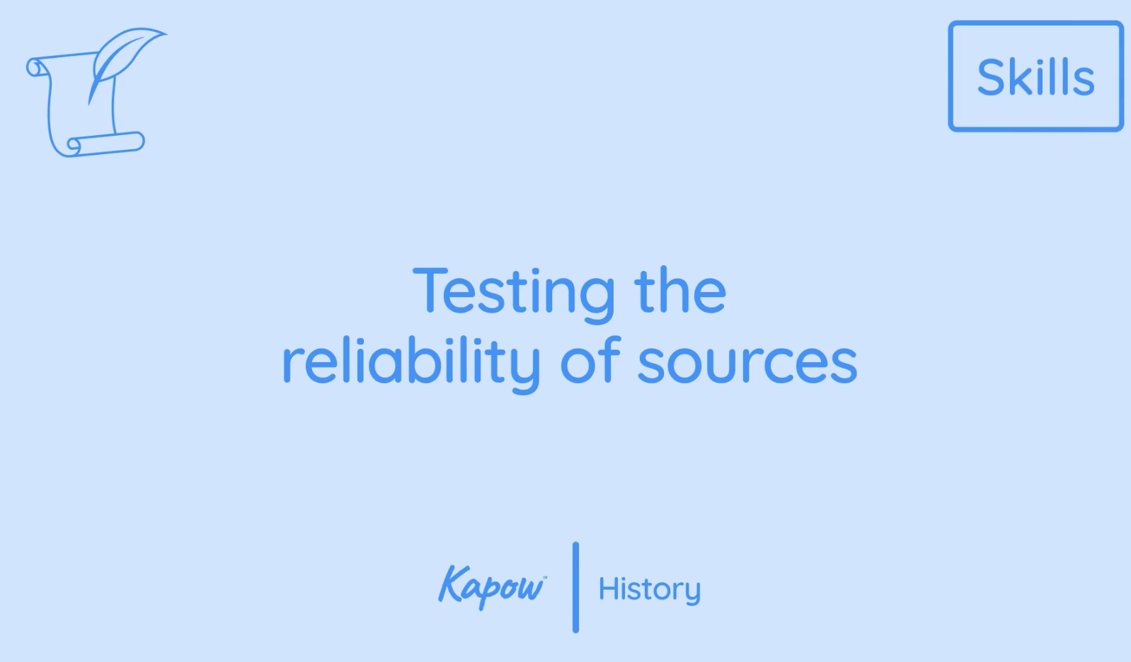 Teacher video: Testing the reliability of evidence